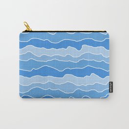 Four Shades of Light Blue with White Squiggly Lines Carry-All Pouch