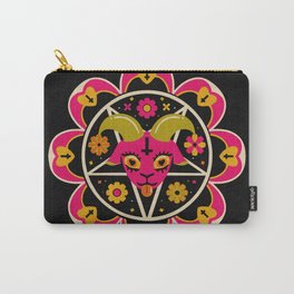 1970's Pastel Goth Flower Power Baphomet Carry-All Pouch