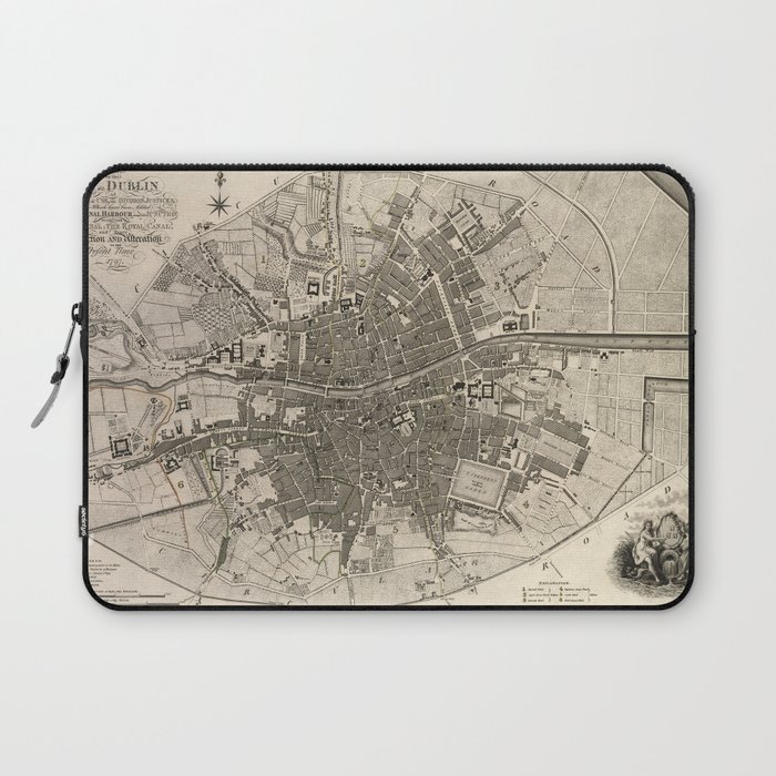 A plan of the city of Dublin - 1797 vintage pictorial map Laptop Sleeve