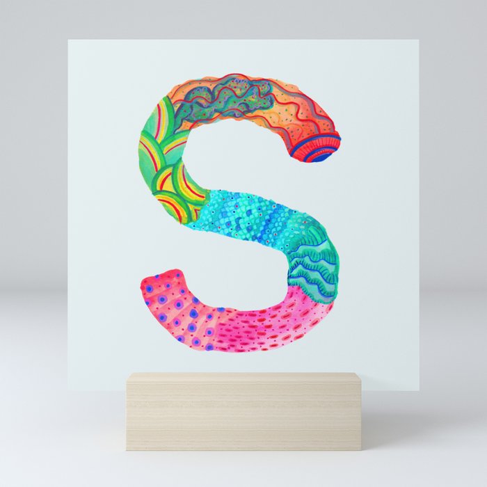S for Sophie - Unique, personalised initial print. Mini Art Print