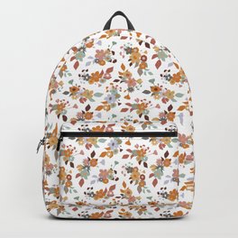 Vallombrosa (Neutral) Backpack | Pattern, Earthtones, Sagegreen, Stencil, Botanical, Floral, Floralbouquet, Ochre, Bouquet, Leaves 