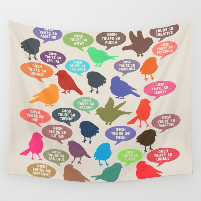 Birdsong_Gosh Quotes by Garima & Rachel Wall Tapestry