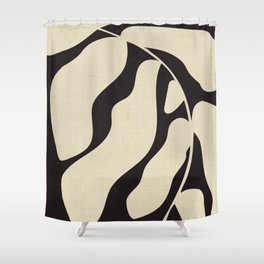 matisse leaf black and sand-white Shower Curtain
