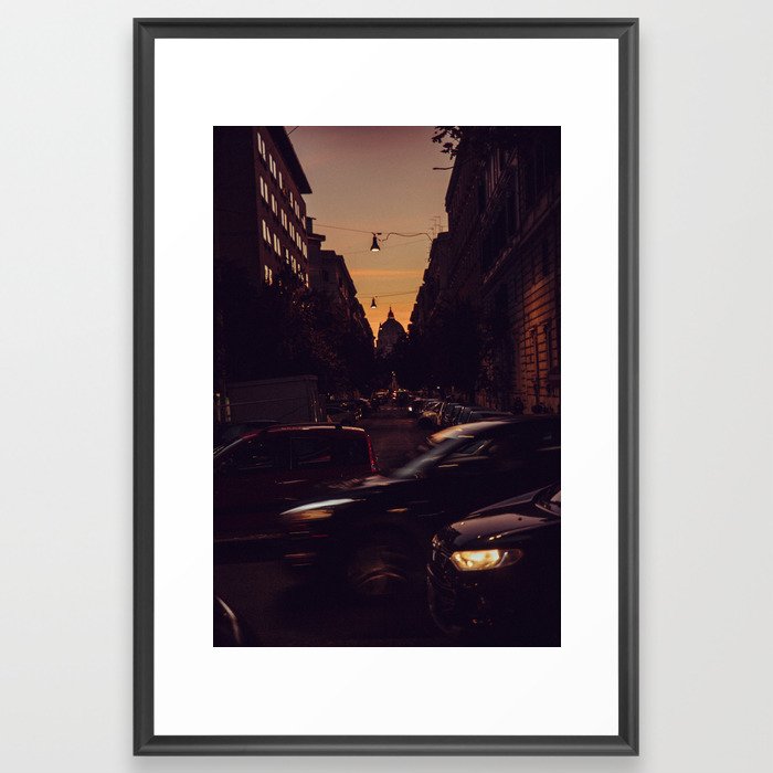 City Streets at Night Framed Art Print