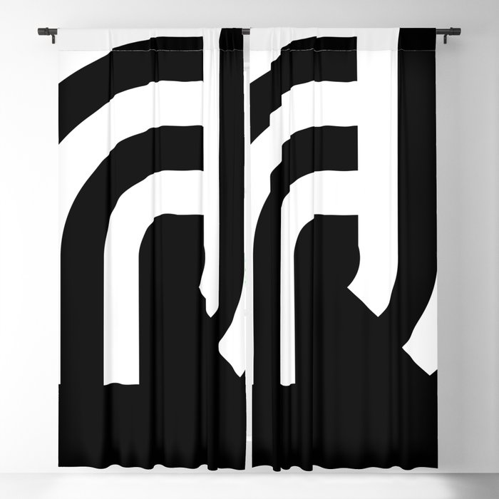Black and white geometric art Blackout Curtain