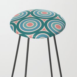 Retro Geometric Gradient Design 433 Green Blue and Pink Counter Stool