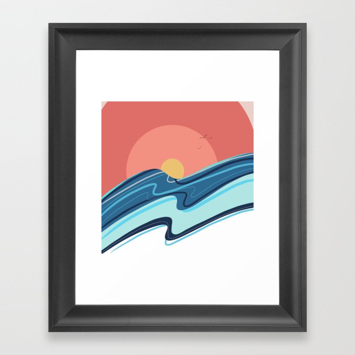 Sun Kissed Sea Framed Art Print