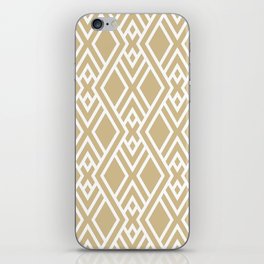 Golden Brown and White Tessellation Line Pattern 39 Pairs Dulux 2022 Popular Colour Golden Cookie iPhone Skin