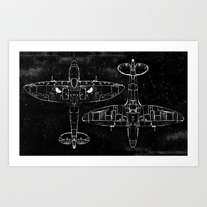 Spitfire Mk. XIV (Dark) Art Print