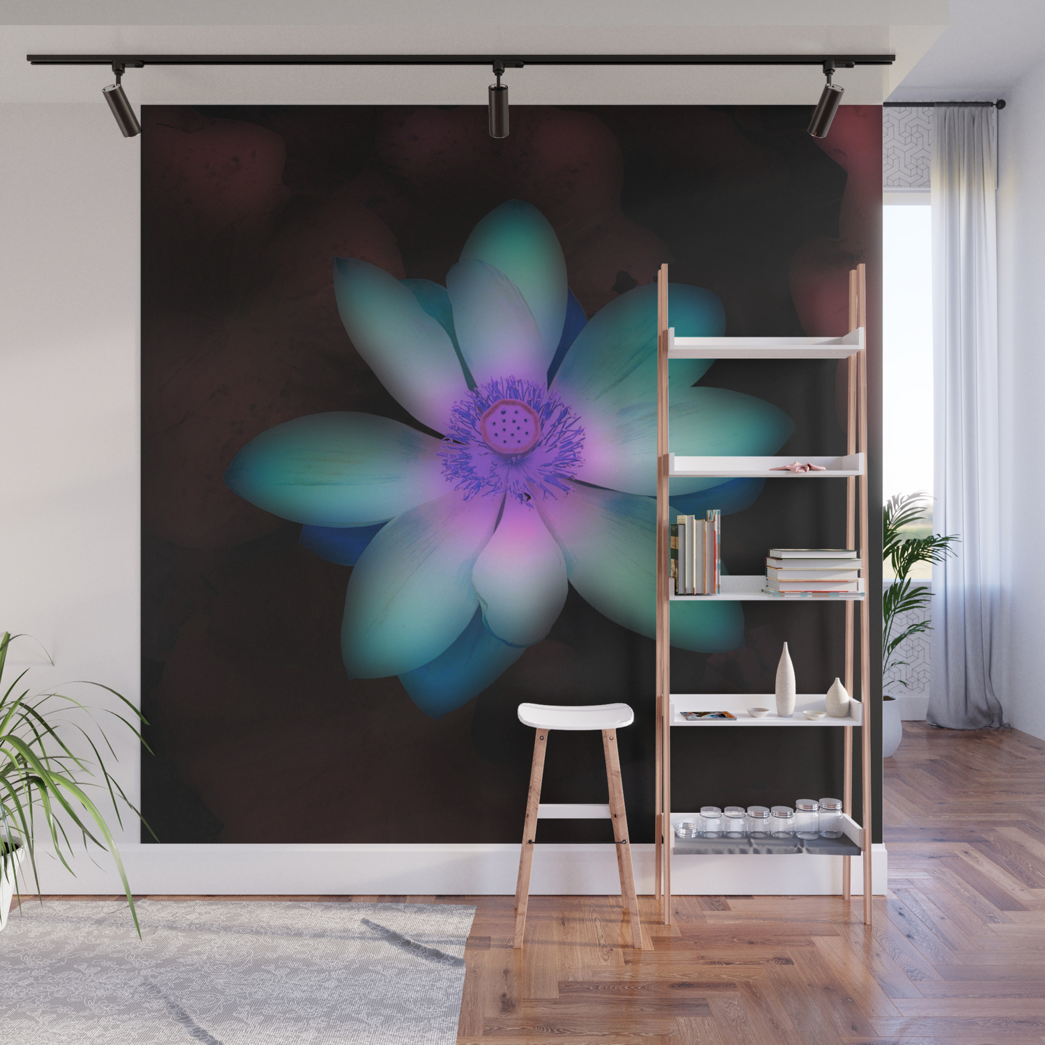 Glowing Lotus Flower Wall Mural By Alisonhgross Society6