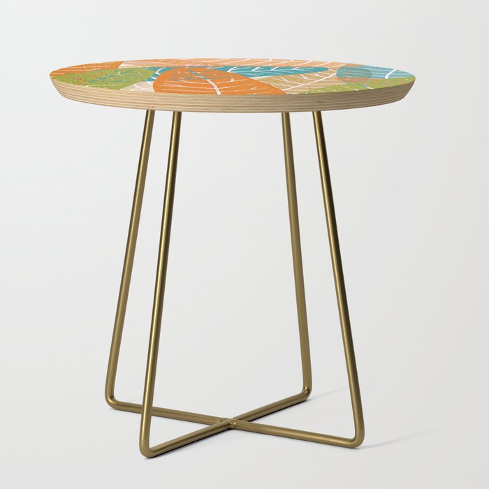 Textured colorful Feathers Side Table