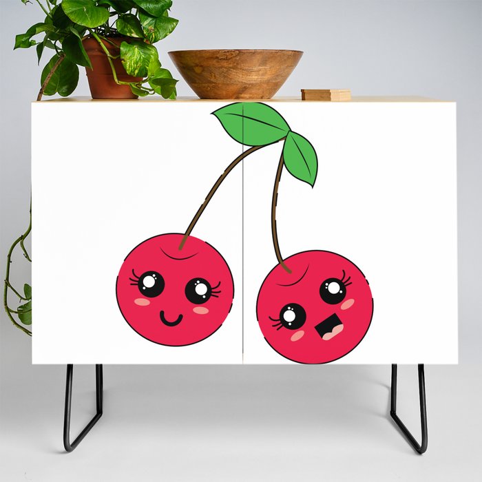 Cute Cherry Fruit Illustration Credenza
