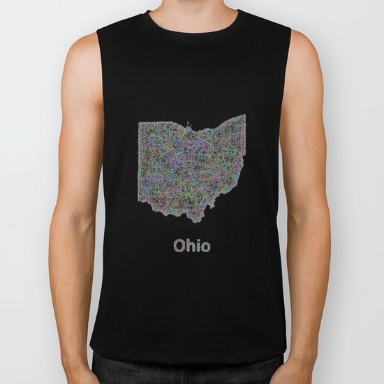 Ohio map Biker Tank