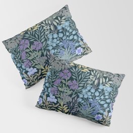 Watercolor Jungle with surreal lush foliage and Flowers Tropical Pillow Sham