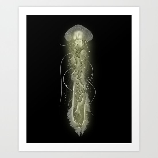 Glowing Jellyfish Art Print