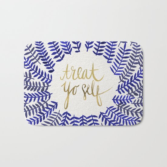 Treat Yo Self – Gold & Navy Bath Mat