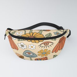 70s Psychedelic Mushrooms & Florals Fanny Pack