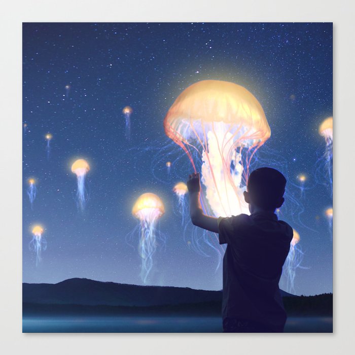 Jellyfish Lanterns Festival Canvas Print