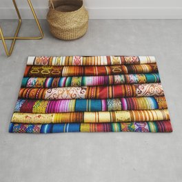 Colorful Fabric in Ecuador Rug
