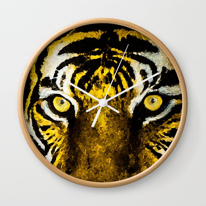 Purple/Gold Tiger Wall Clock