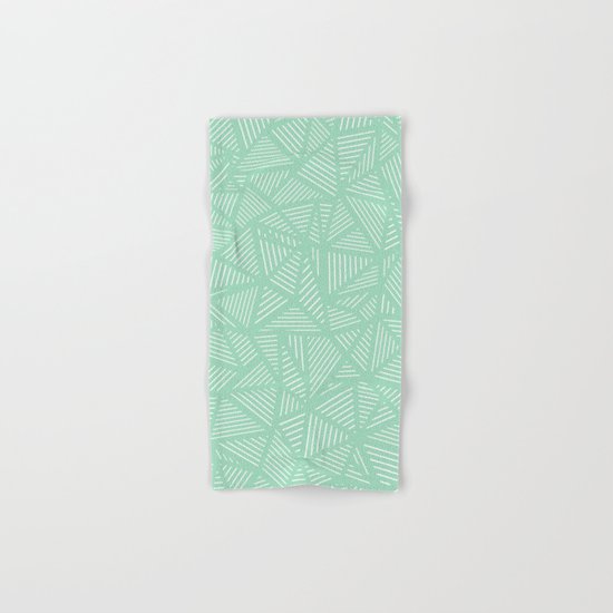 Geo Lines Mint Hand & Bath Towel