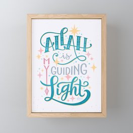 Allah is my guiding light (White) Framed Mini Art Print