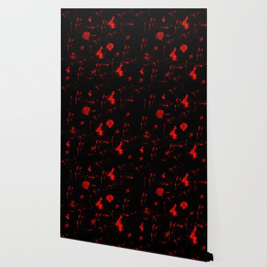 Red Paint Blood Splatter On Black Wallpaper By Scotthervieux