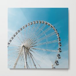 Great Britain Photography - London Eye Spinning Under The Blue Sky Metal Print