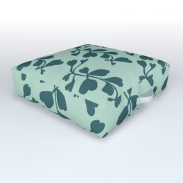 Mint Green- Foliage- Plants Fabric Design  Outdoor Floor Cushion