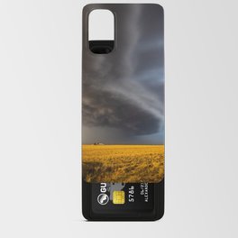 Panhandle Magic - Thunderstorm Advances Over Farm on Spring Day in Oklahoma Android Card Case