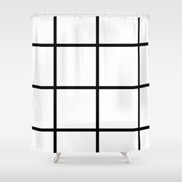 Big Grid Line Windowpane Pattern Modern Home Decor Art Design Shower Curtain