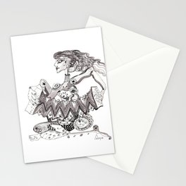 A woman with an accordion Stationery Card