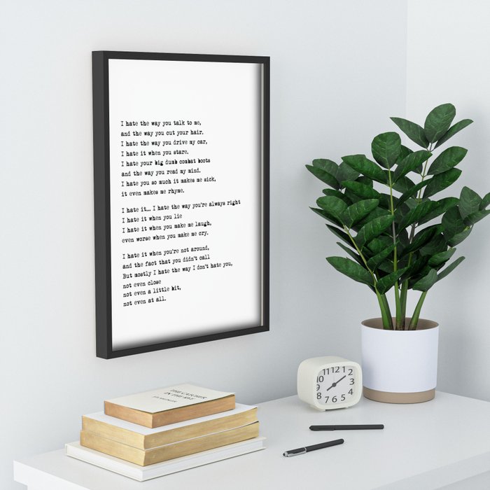 10 Things I Hate About You Poem Art Print by gabyschw - X-Small