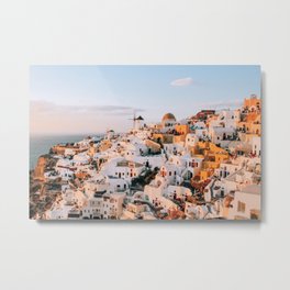 Dreaming at Dusk | Santorini, Greece Metal Print