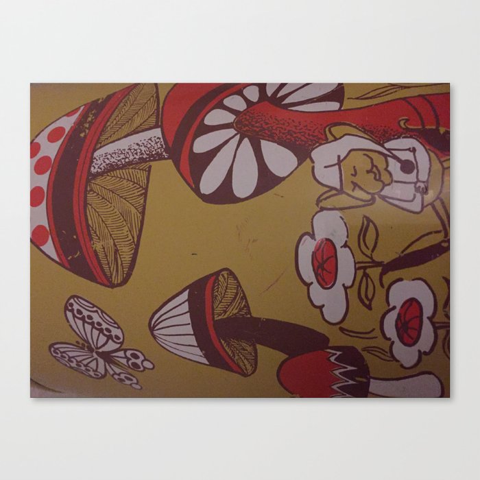 mushrooms and flowers Canvas Print