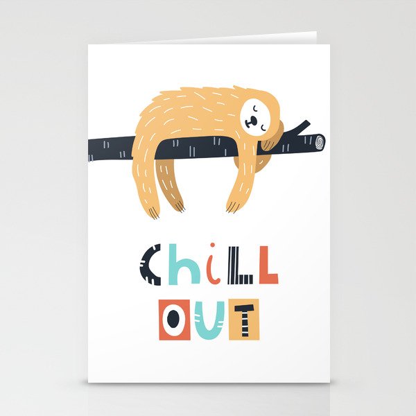 Chill out sloth Stationery Cards