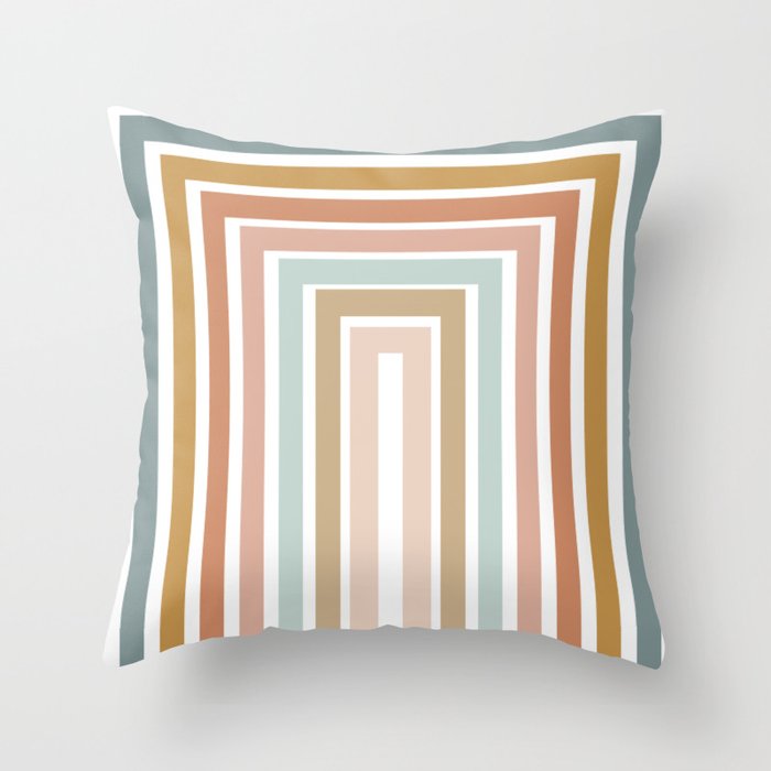 Geometric Rainbow 116 Throw Pillow