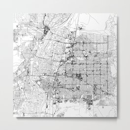 Albuquerque White Map Metal Print