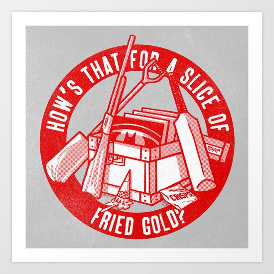 Fried Gold (red on you variant) Art Print
