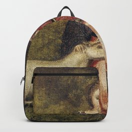Lady with Unicorn foal Backpack | Heraldry, Symbol, Horse, Animal, Shield, Background, Isolated, Retro, Element, Heraldic 