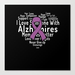 Word Cloud Alzheimer Alzheimer's Awareness Canvas Print