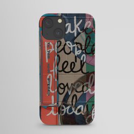 Make People Feel Loved Today: digital retro inspired piece by Alyssa Hamilton Art iPhone Case