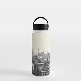New York City Skyline | Black and White | Minimalist Travel Photography Water Bottle