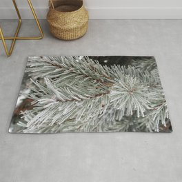 Frosted Pine Needles Area & Throw Rug