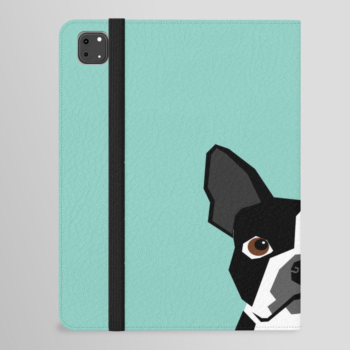 Logan - Boston Terrier pet design with bold and modern colors for pet lovers iPad Folio Case