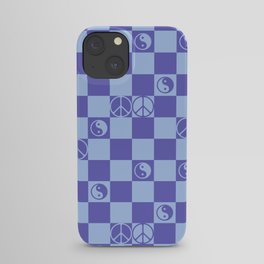Checkered Peace Symbol & Yin Yang iPhone Case