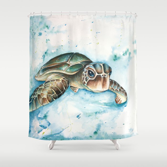 Sea Turtle Shower Curtain By Veronicacabrera Society6 Sea Turtle Shower Curtain