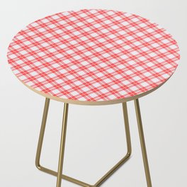  Red Tartan Plaid Pattern Side Table