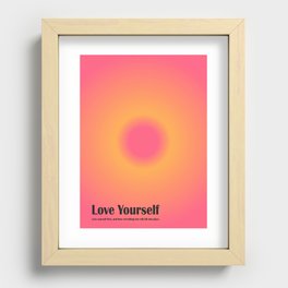 Love Yourself, Retro Meditation Gradient Recessed Framed Print