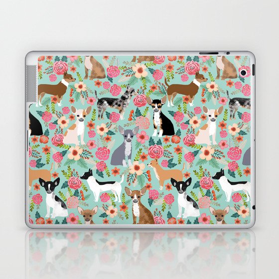 Chihuahua floral dog breed cute pet gifts for chiwawa lovers chihuahuas owners Laptop & iPad Skin